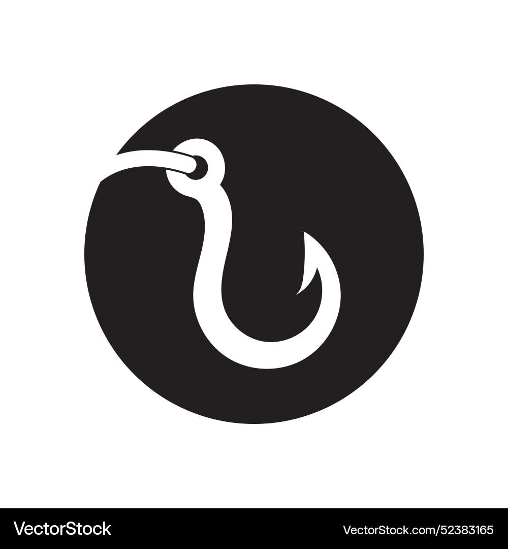 Fishing hook logo Royalty Free Vector Image - VectorStock