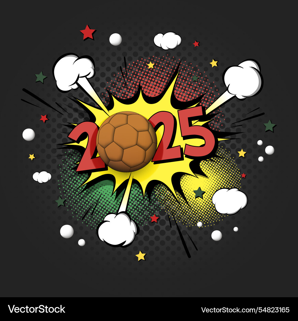 Happy new year 2025 and handball ball Happy new year 2025 and handball ball vector image