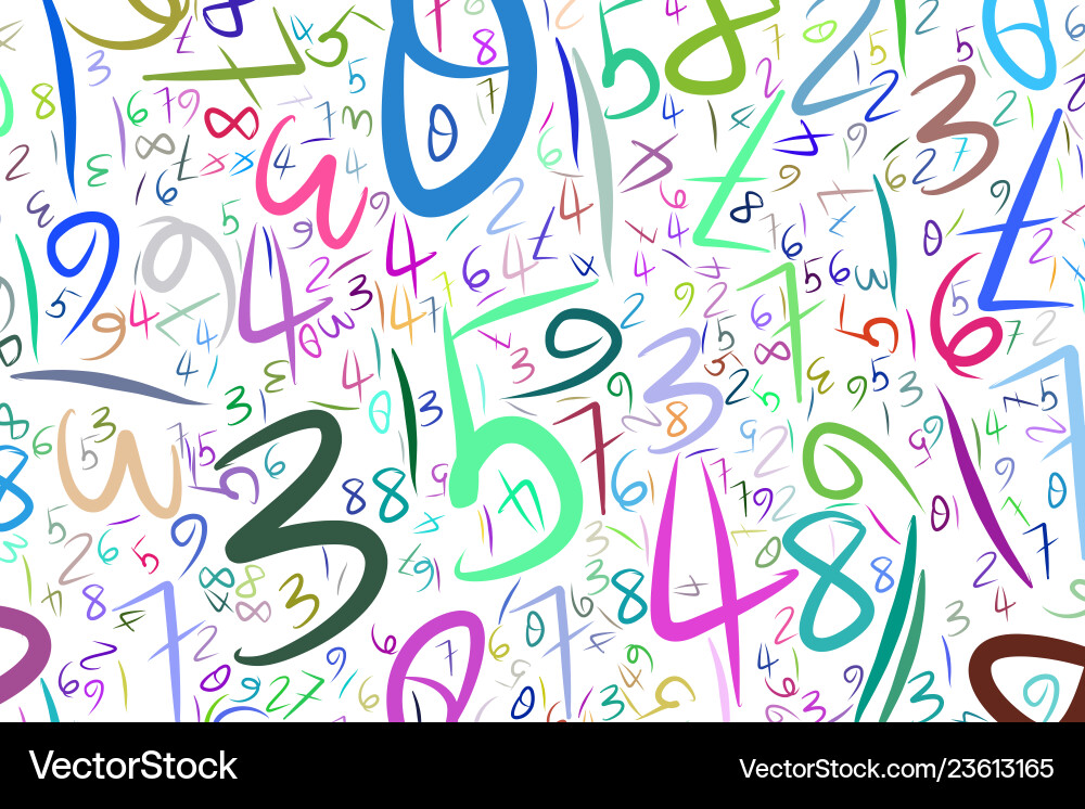 Numbers background abstract hand drawn texture vector image