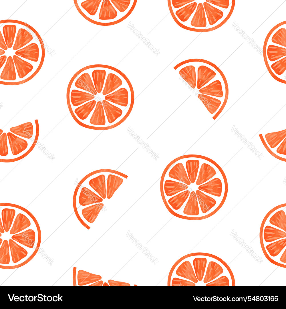 Orange slices seamless pattern repeating Vector Image