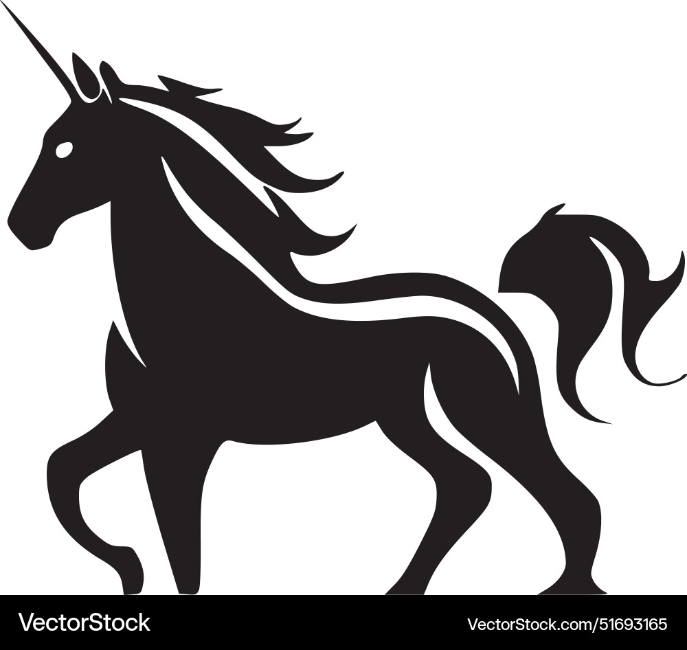 Unicorn - minimalist and simple silhouette Vector Image