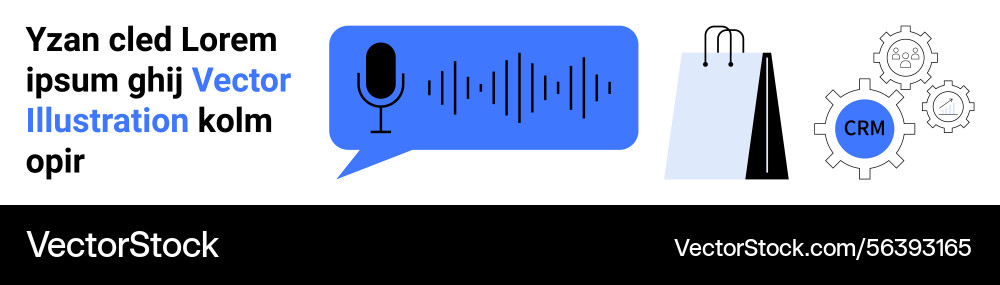 Voice command shopping and crm integration Voice command shopping and crm integration Vector Image