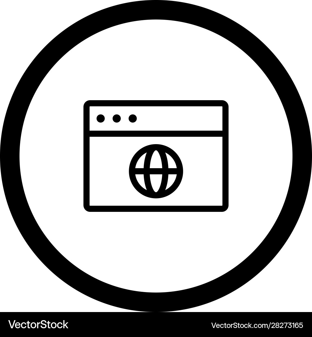 Web browser icon with white background vector image