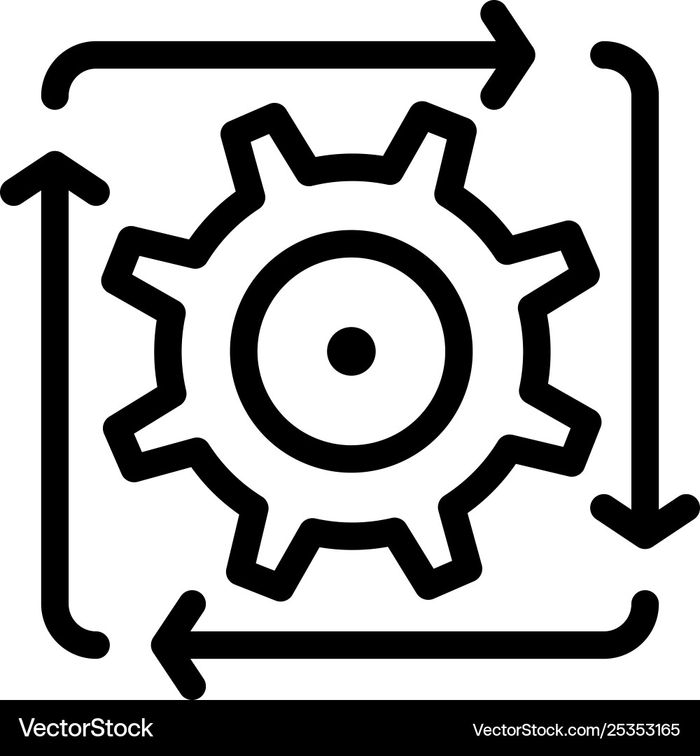 Workflow automation development flow operation Workflow automation development flow operation vector image