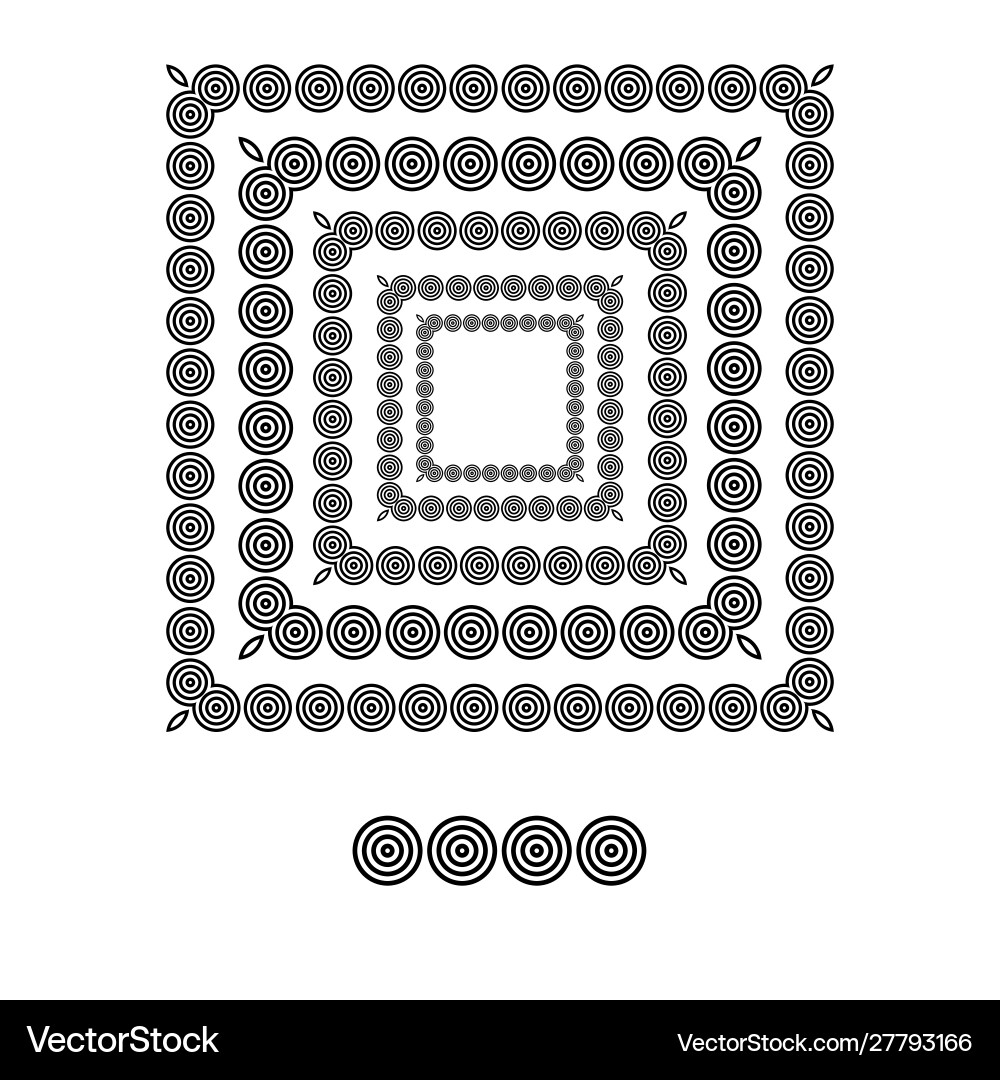 Brushs patterns in a square line black shape Brushs patterns in a square line black shape vector image