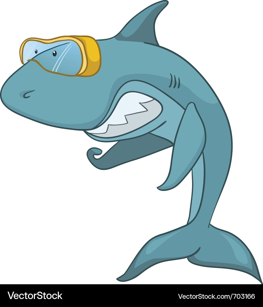 Cartoon character shark Vector Image