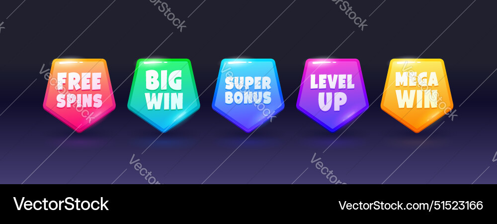 Casino Pop Reward Icons Set Vector Image