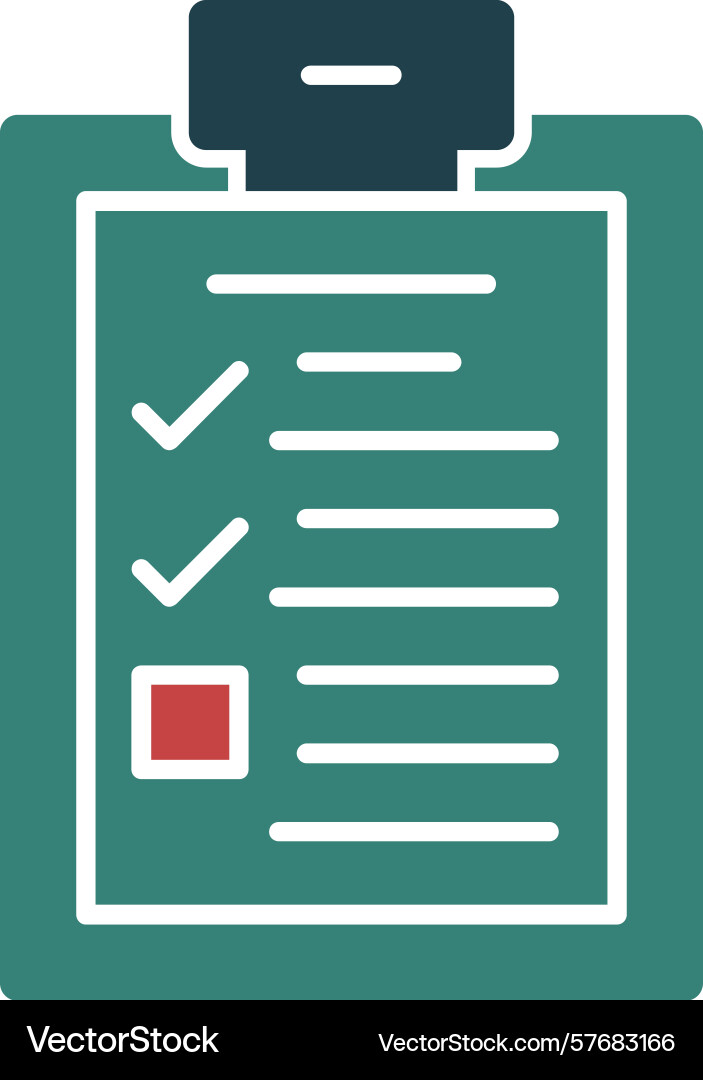 Checkmark on a to-do list glyph multi color icon Vector Image
