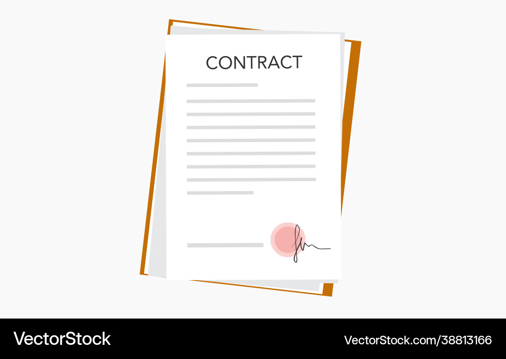 Contract template for web landing page Contract template for web landing page vector image