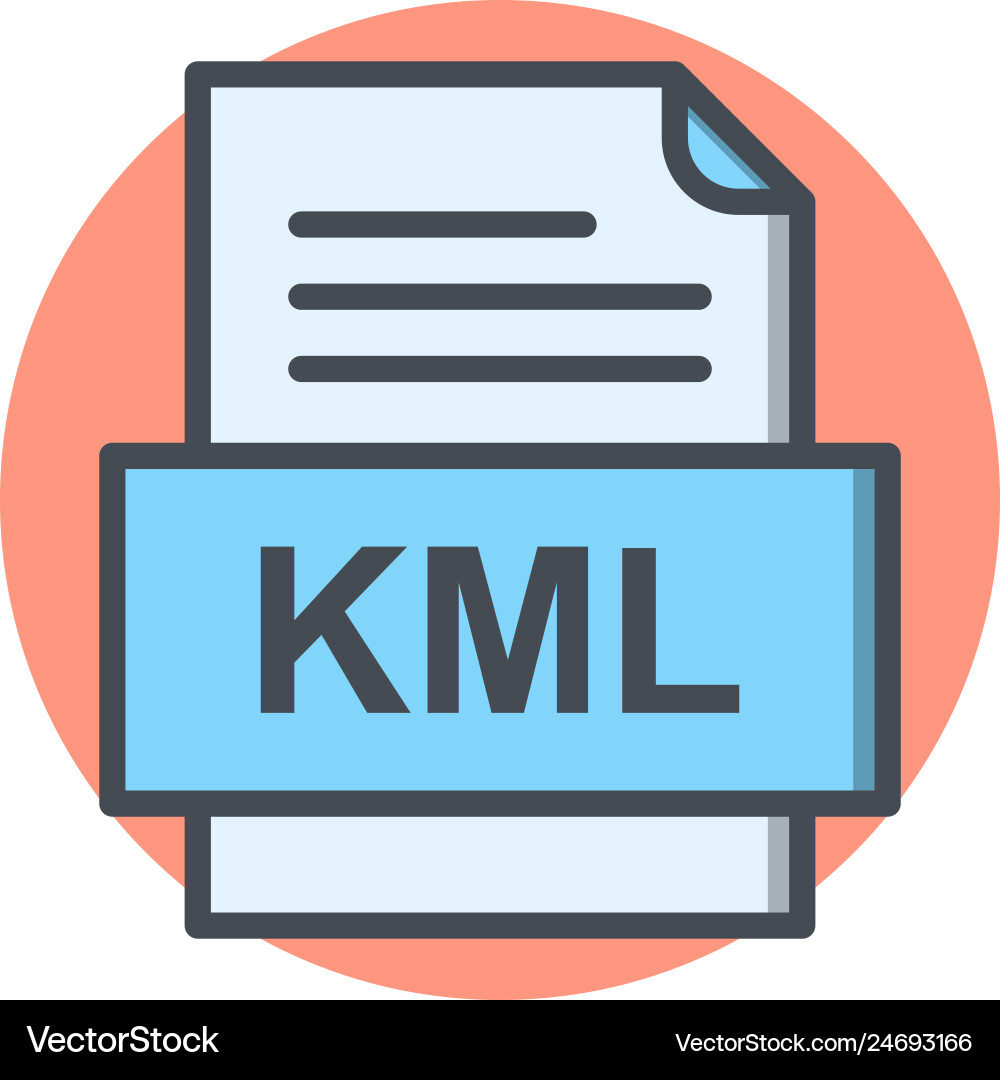 Kml file document icon vector image