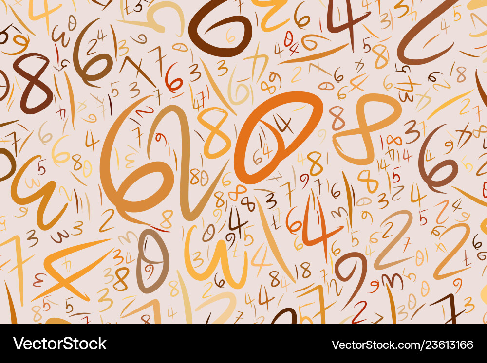 Numbers background abstract hand drawn texture vector image