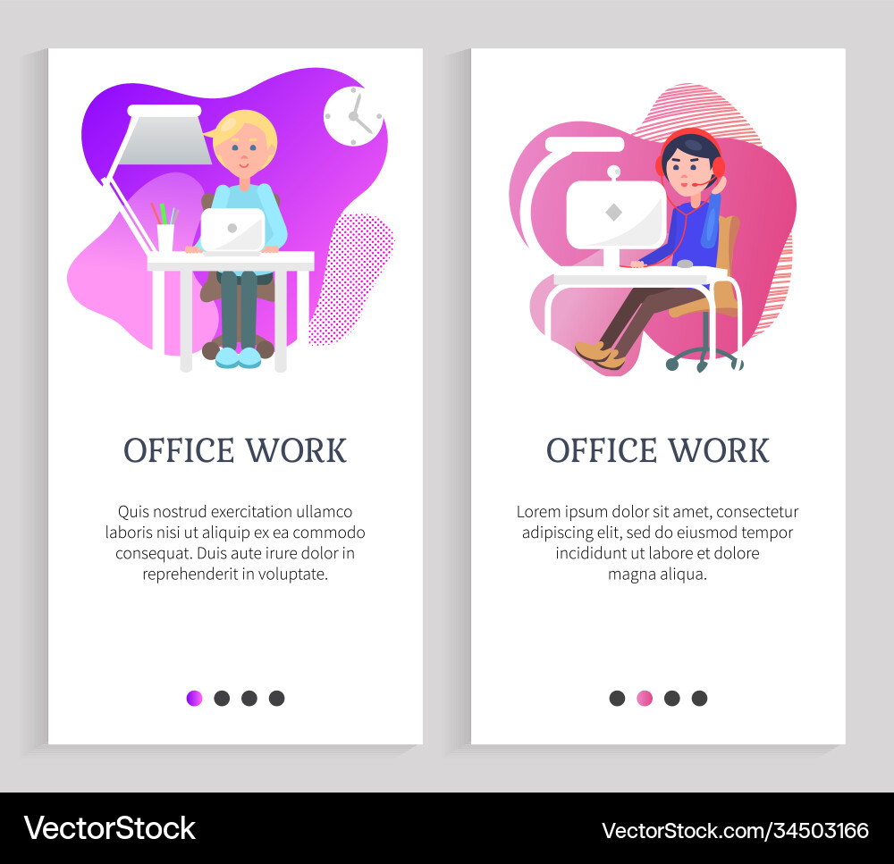 People using pc employee with computer People using pc employee with computer vector image