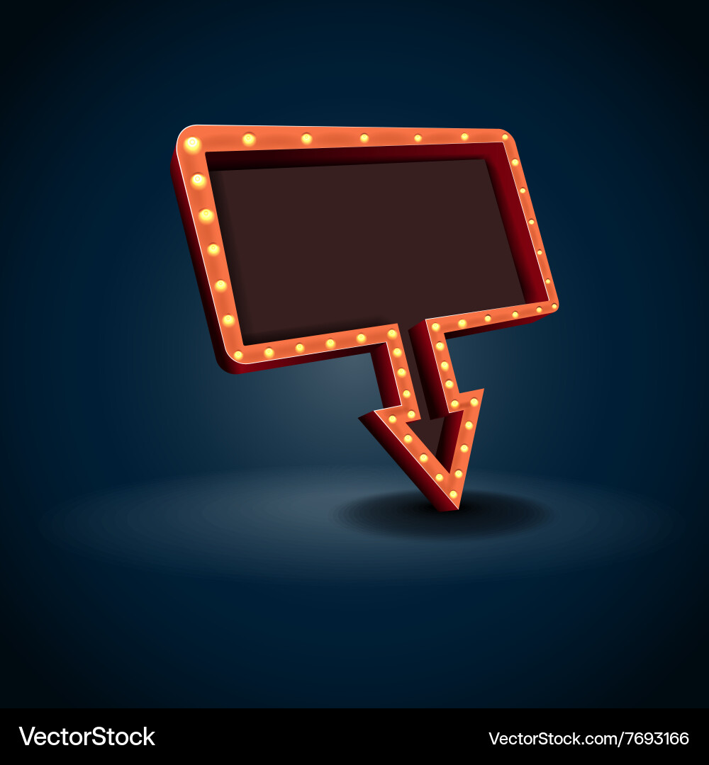 Retro arrow with space for text blue background vector image