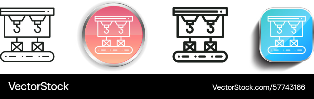 Robot arm icon thin linear regular and button Robot arm icon thin linear regular and button vector image
