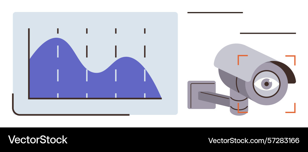 Security camera monitoring and data analytics Security camera monitoring and data analytics Vector Image