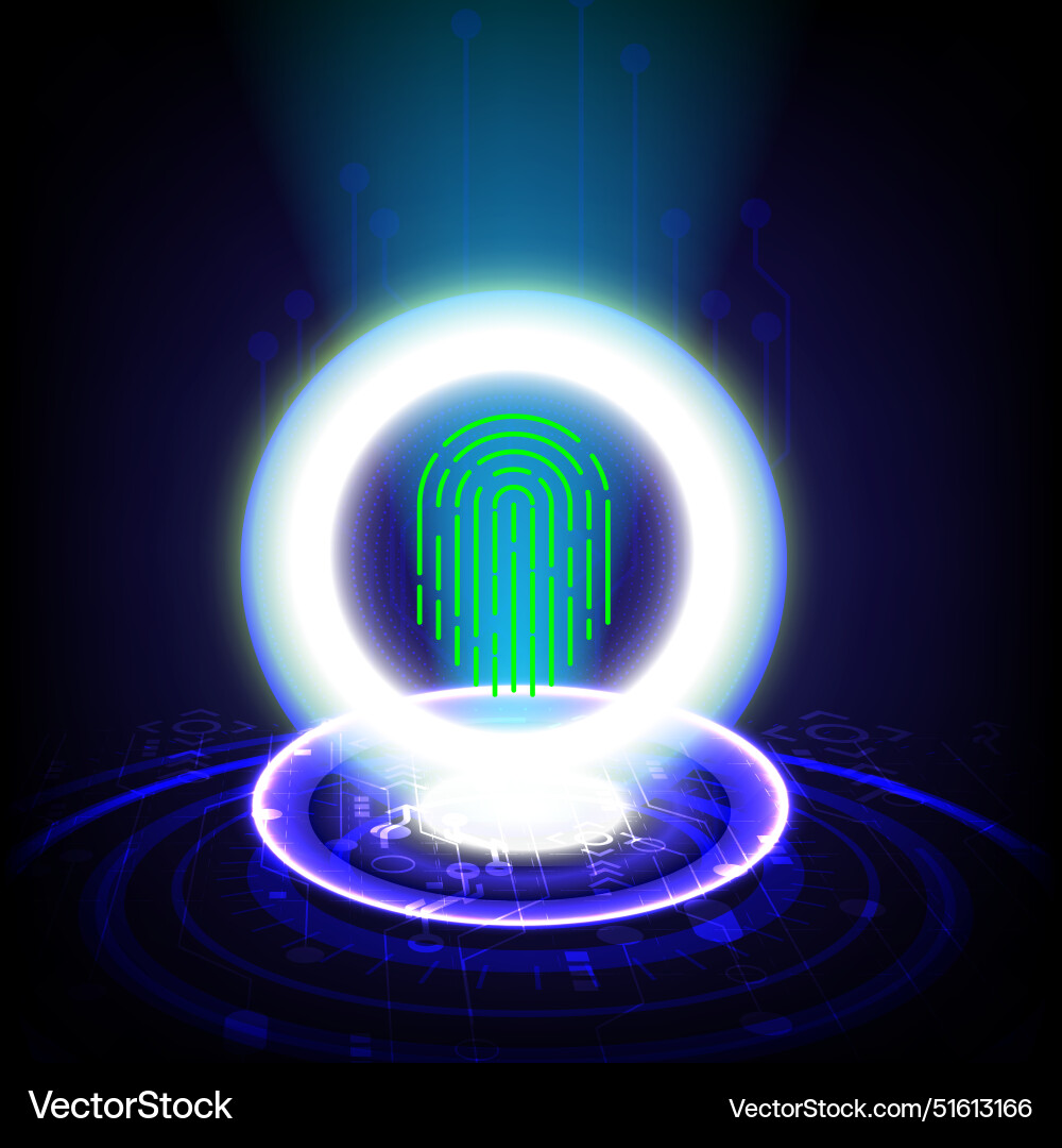 Security cyber digital concept fingerprint scan Security cyber digital concept fingerprint scan vector image