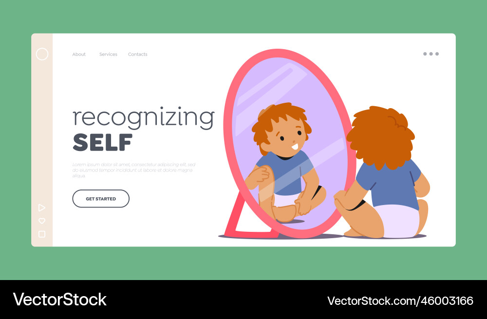 Self recognizing landing page template toddler Vector Image