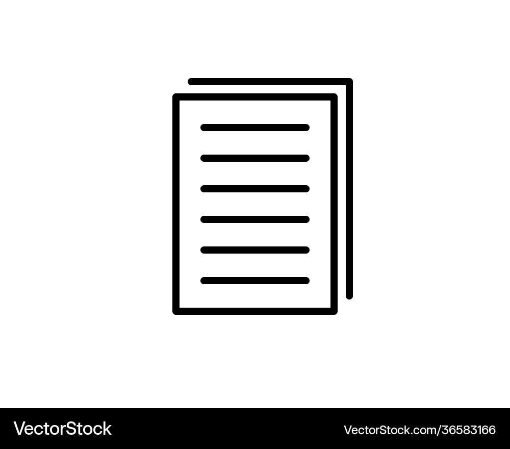 Simple copy icon replication file outline symbol Simple copy icon replication file outline symbol vector image