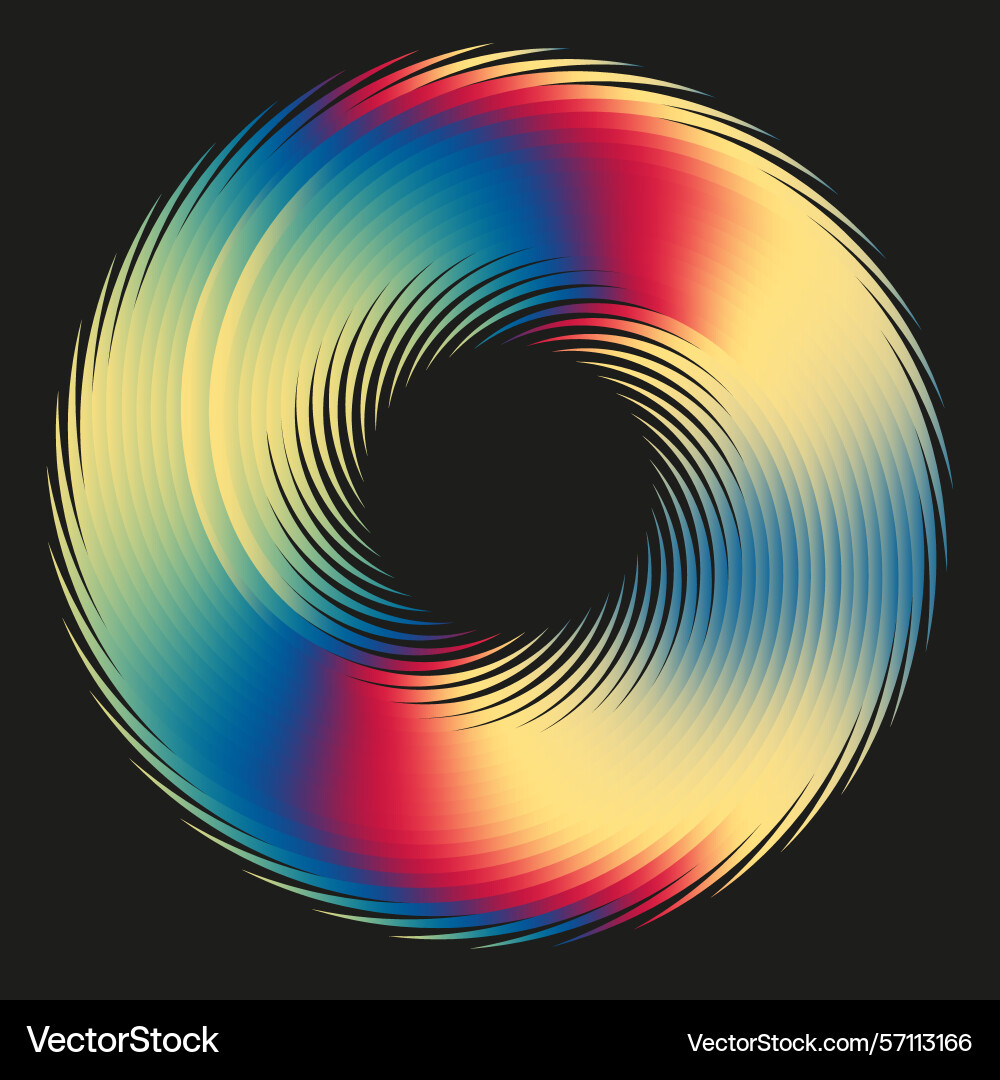 Spiral ring shape gradient colorful form circular Vector Image