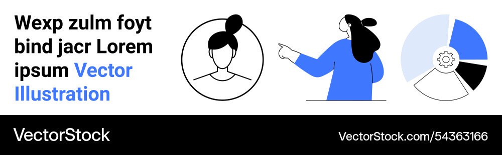 User profile presentation and data analysis Vector Image