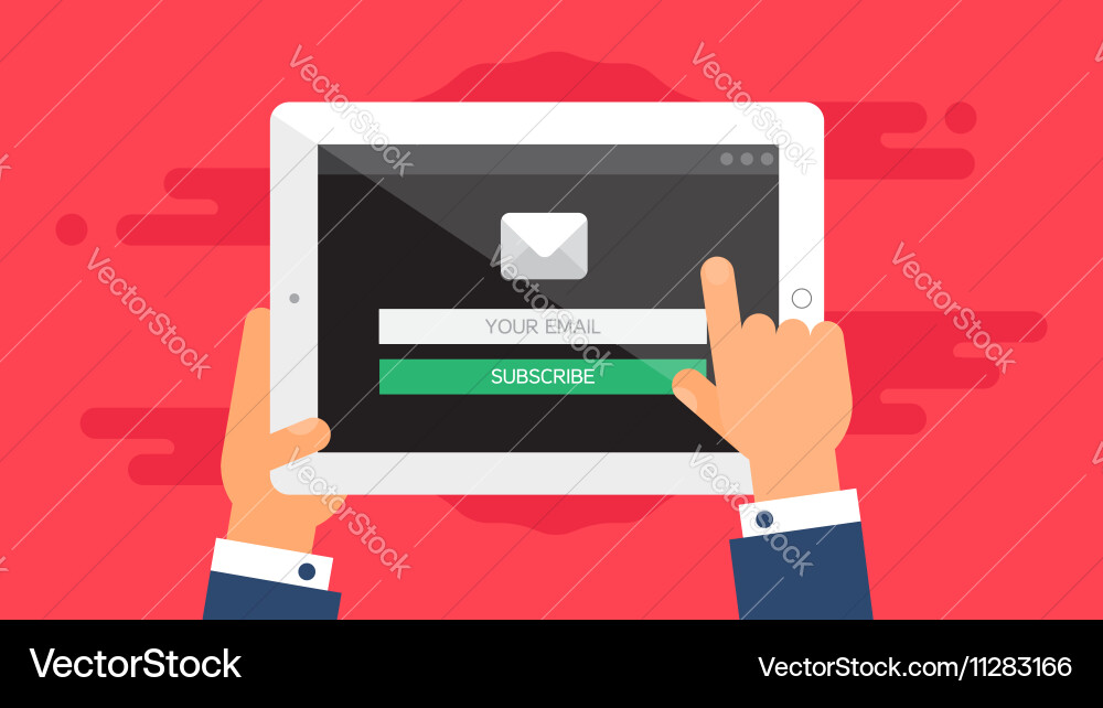 Web template of tablet email form vector image
