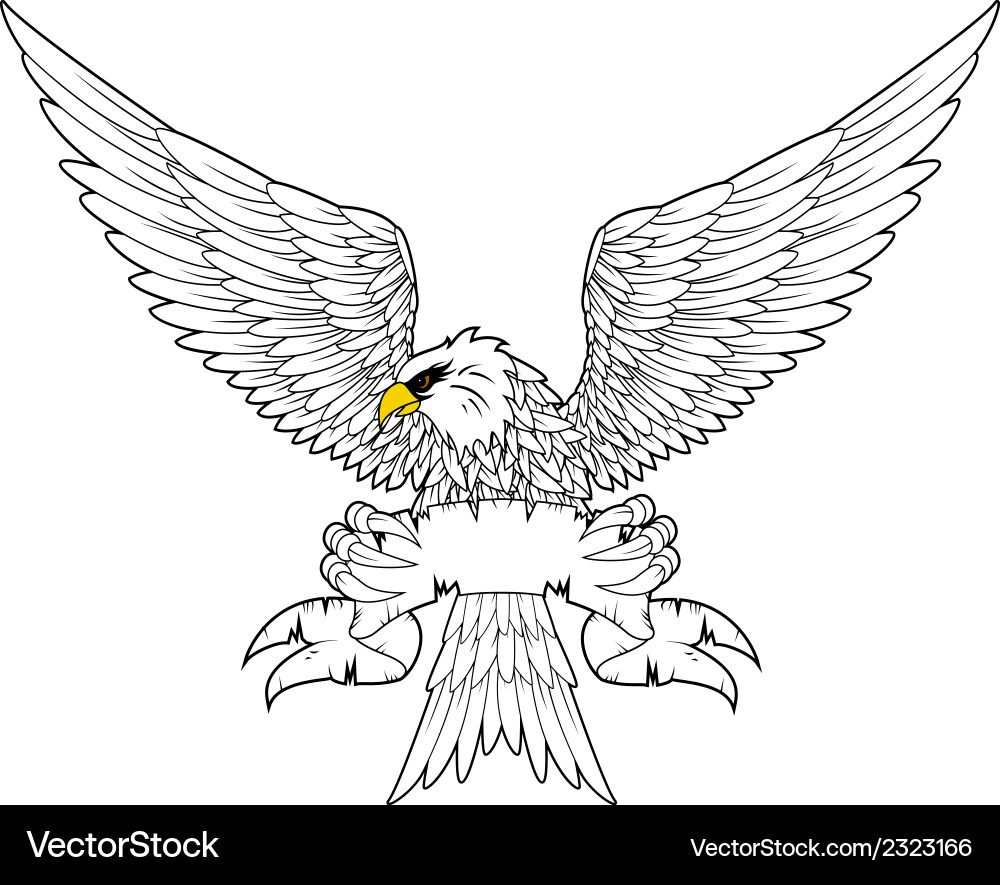 Winged Eagle Emblem (2323166) – Royalty-Free Vector | VectorStock, image size:1000x885