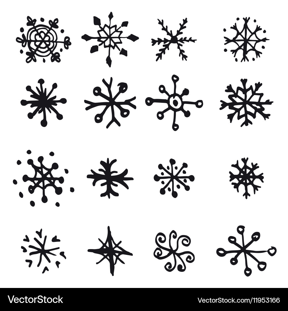 Winter Snowflake Collection Vector Image