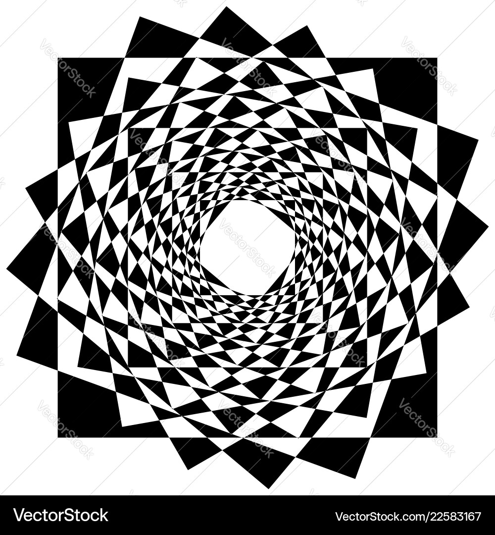 Abstract geometric element with inward rotating Abstract geometric element with inward rotating vector image