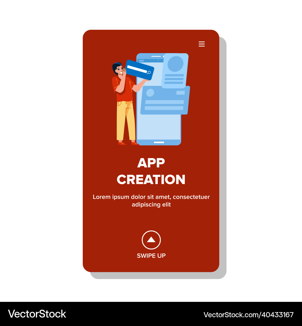 App creation and development man occupation App creation and development man occupation vector image