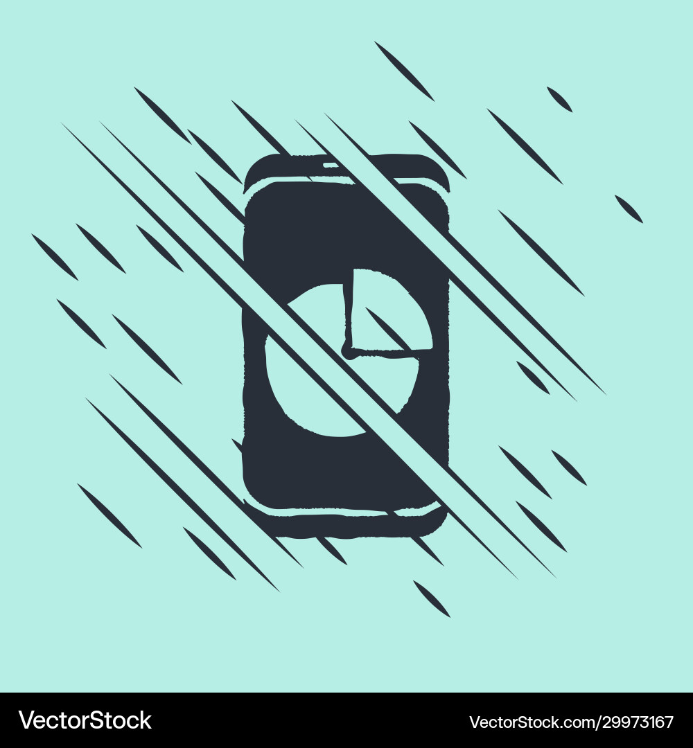 Black mobile phone with graph chart icon isolated Black mobile phone with graph chart icon isolated Vector Image