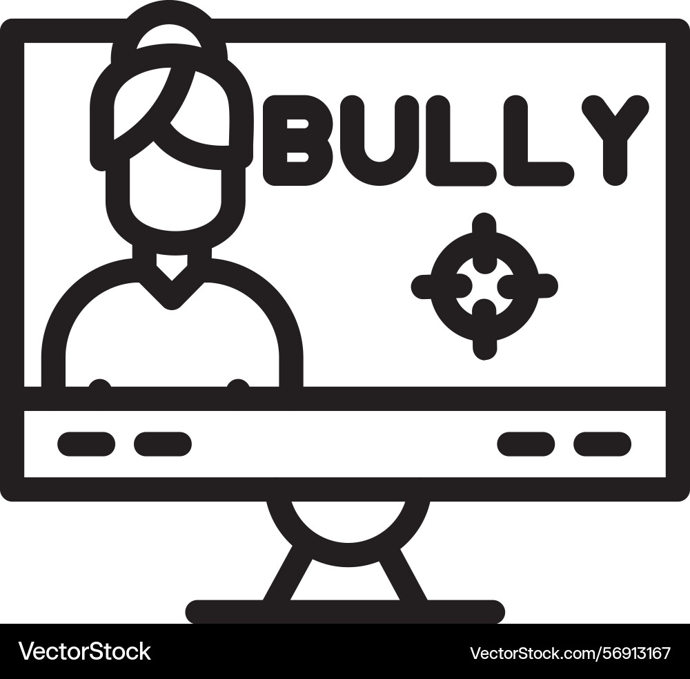 Bully linear style icon design Vector Image