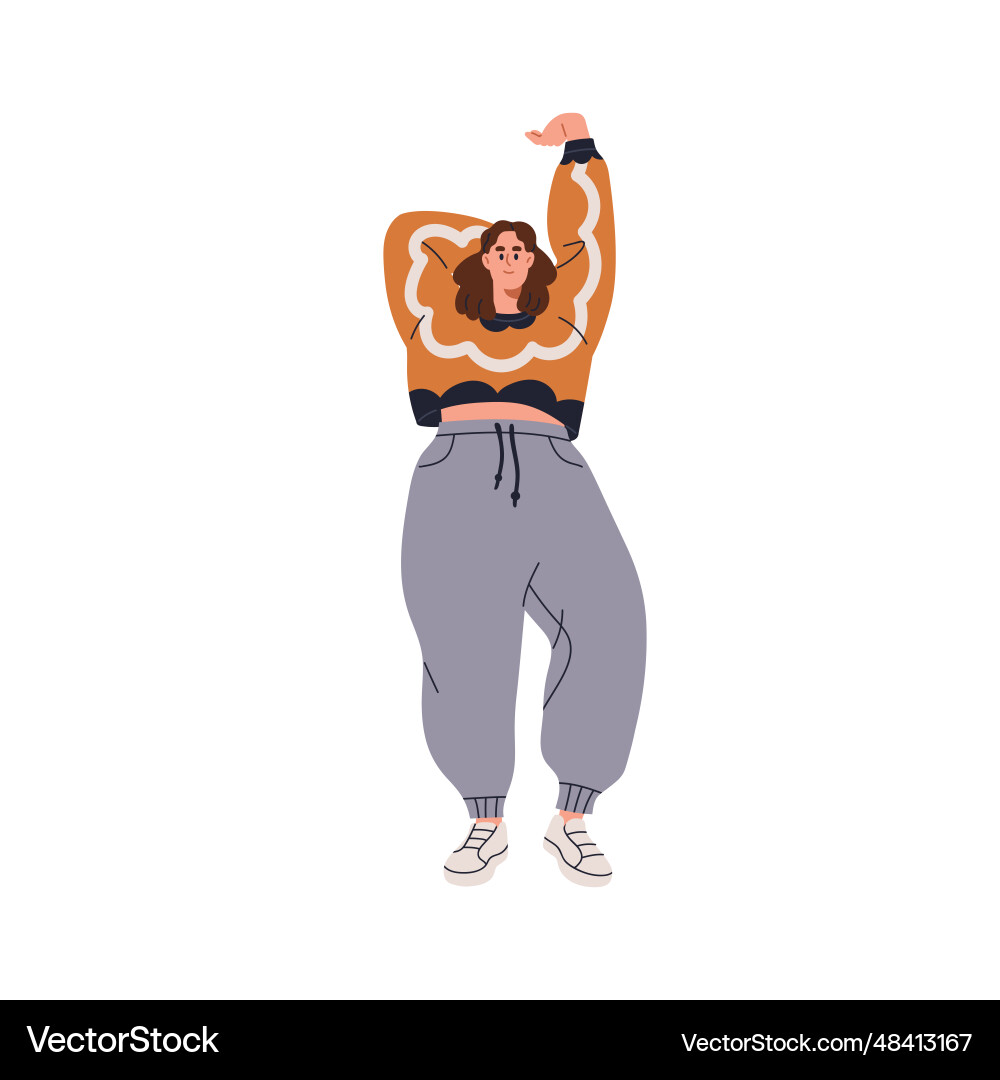 Chubby Woman Posing Vector Image