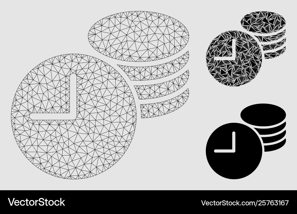 Credit mesh network model and triangle Credit mesh network model and triangle vector image
