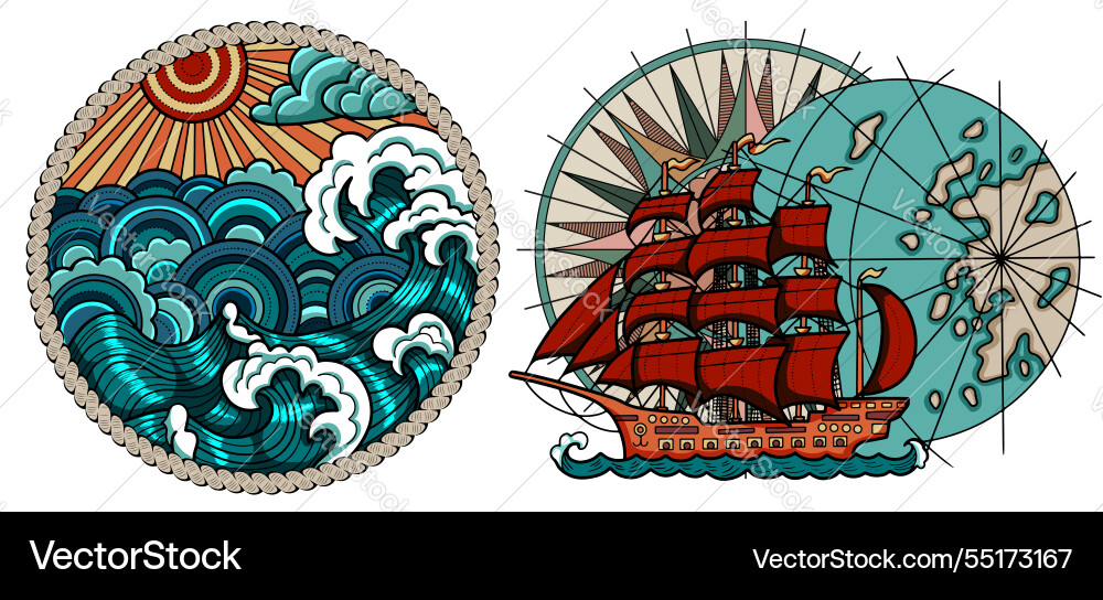 Design set with colorful emblems Design set with colorful emblems vector image