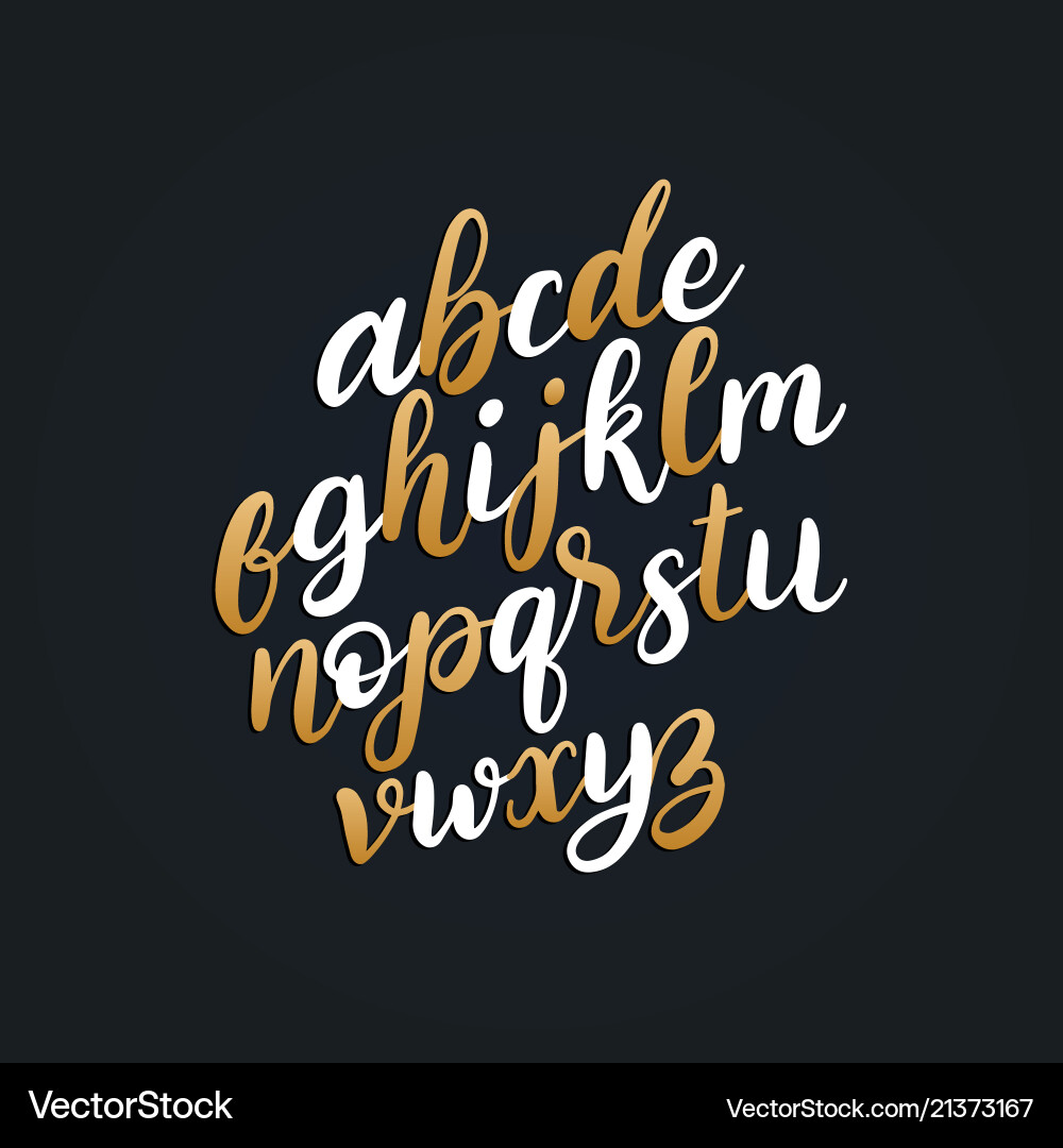 Hand lettering alphabetcalligraphy font Hand lettering alphabetcalligraphy font vector image