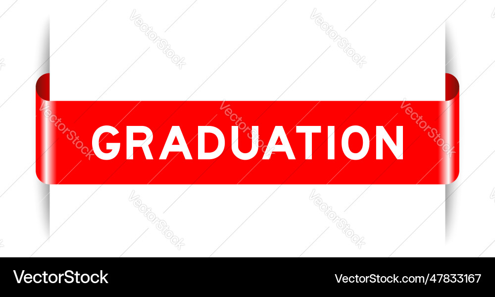 Red color inserted label banner with word Vector Image