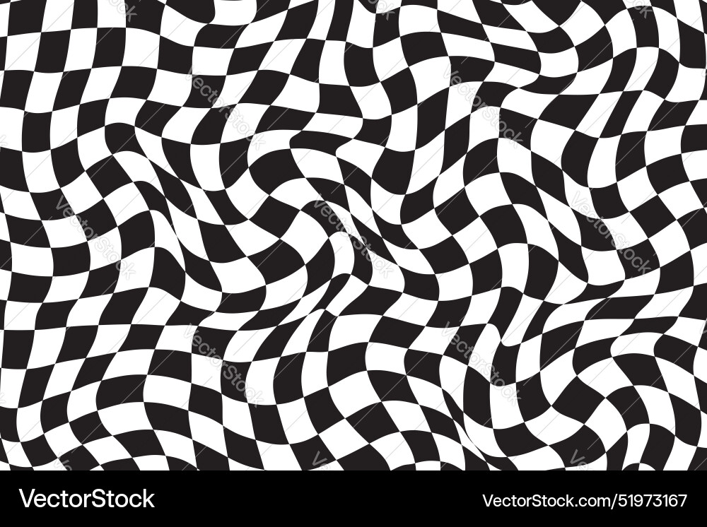 Retro distorted checkered background Retro distorted checkered background vector image