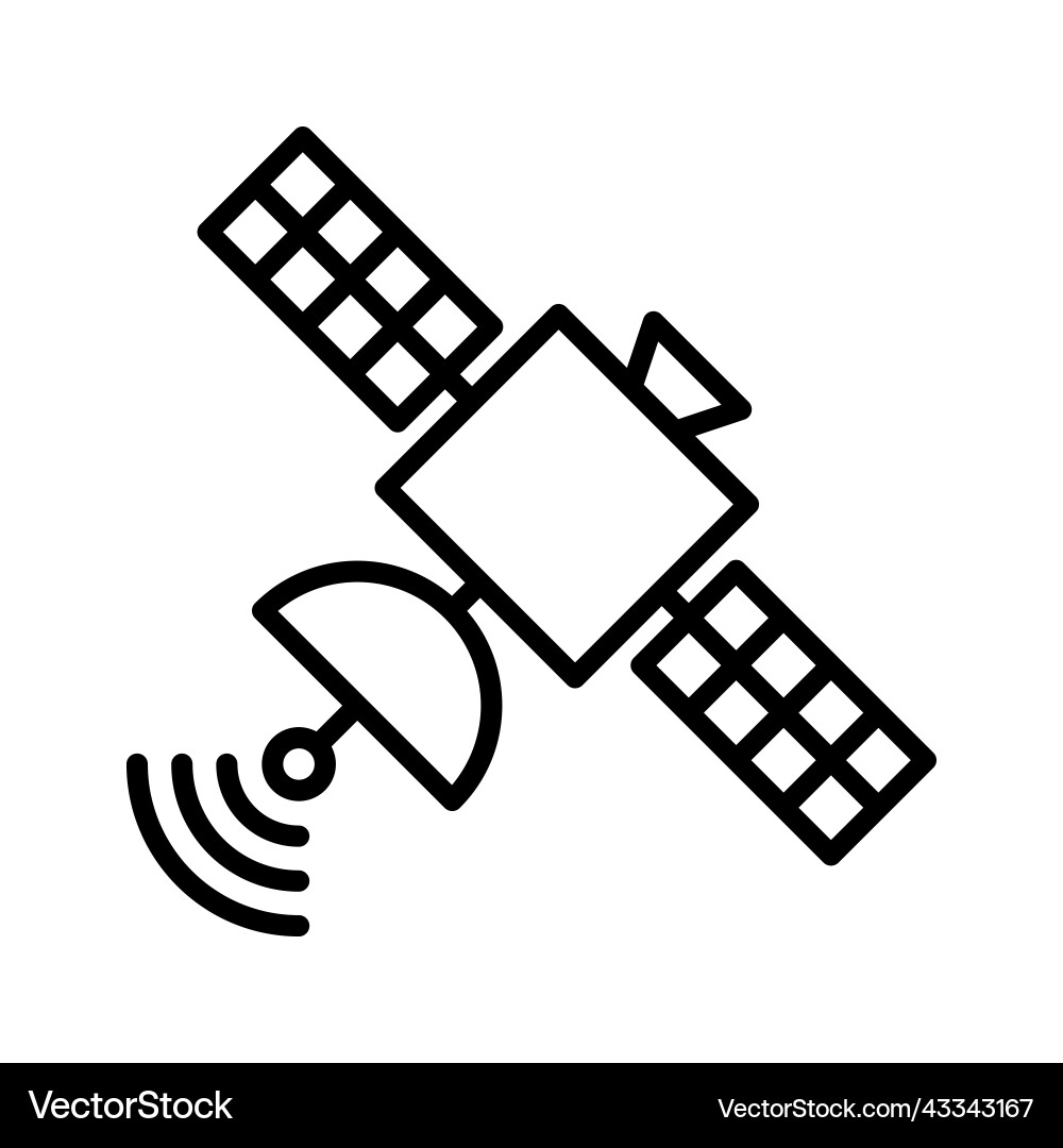 Satellite solid icon navigation and communication vector image