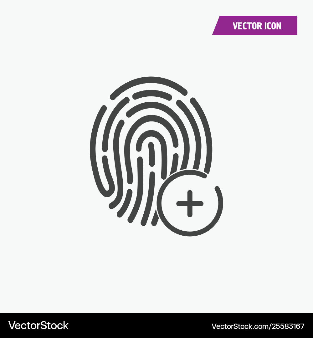 Scan fingerprint icon isolated sign symbol vector image