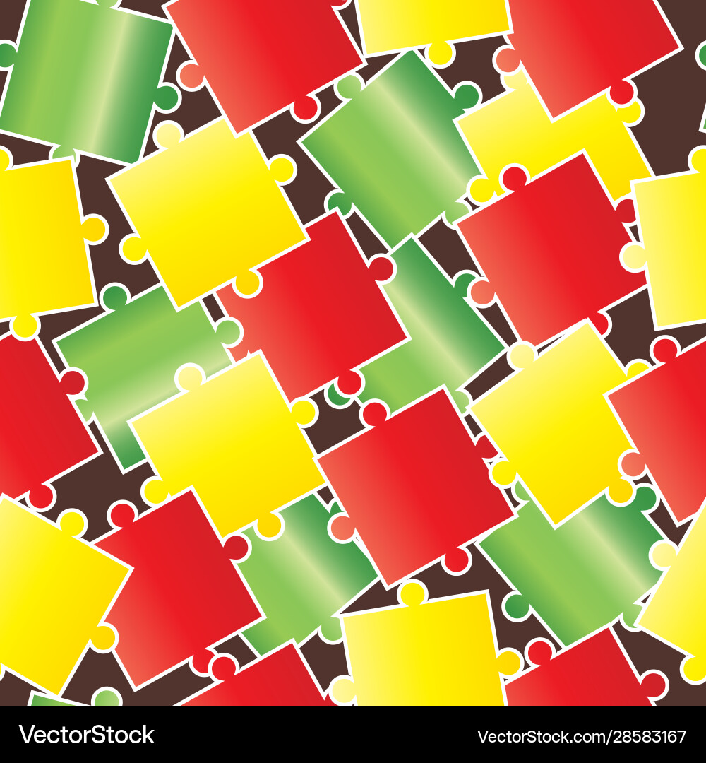 Seamless pattern with colorful puzzle pieces Vector Image