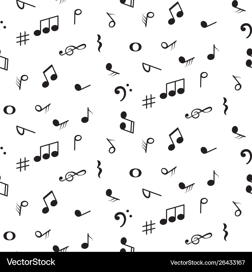 Seamless pattern with music notes symbols vector image
