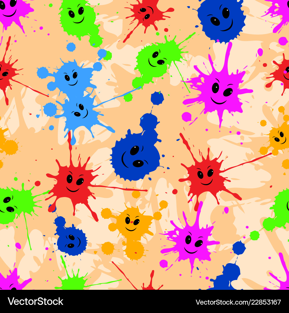 Seamless repeating pattern of colored blots vector image