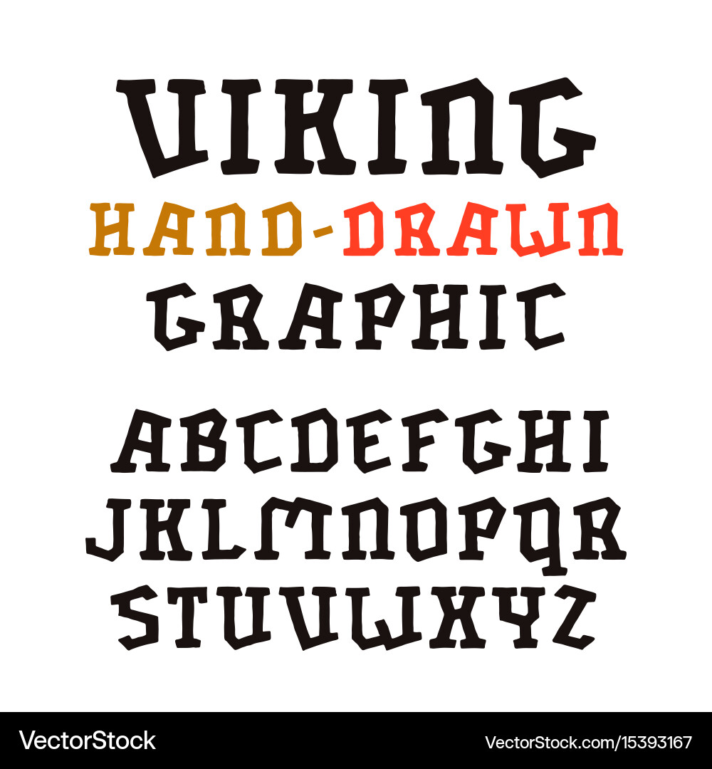 Serif font in the style of handmade graphics vector image