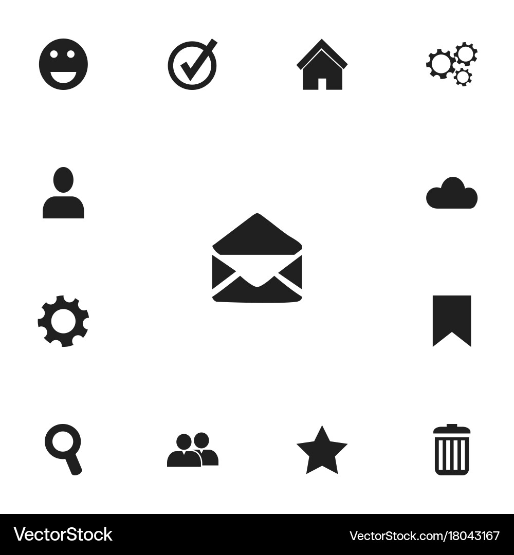 Set of 13 editable internet icons includes vector image