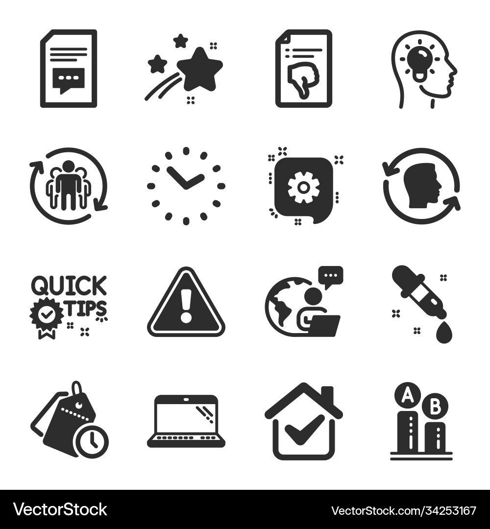Set technology icons such as ab testing time Vector Image