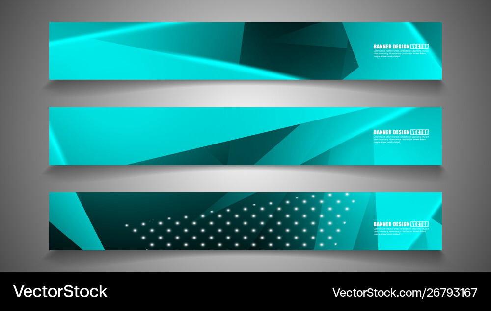Set triangle background light header banner Set triangle background light header banner vector image