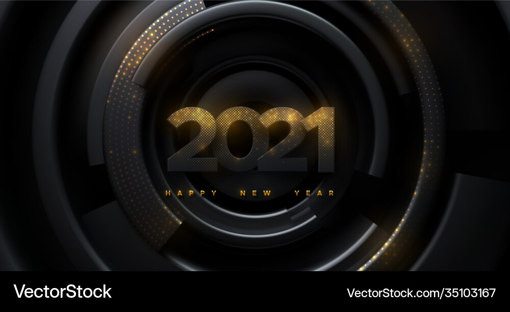 Shimmering New Year 2021 vector image