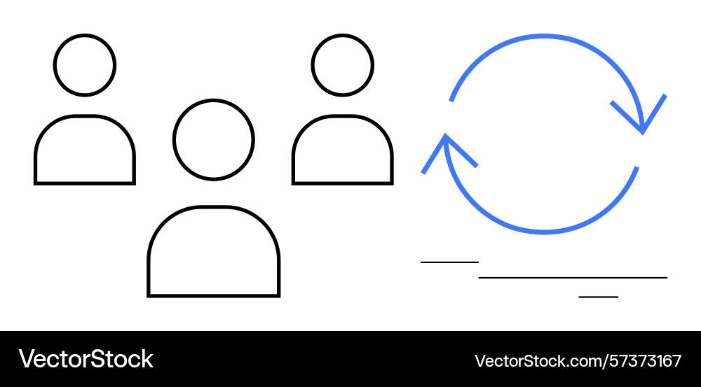 Team collaboration with workflow cycle and process vector image