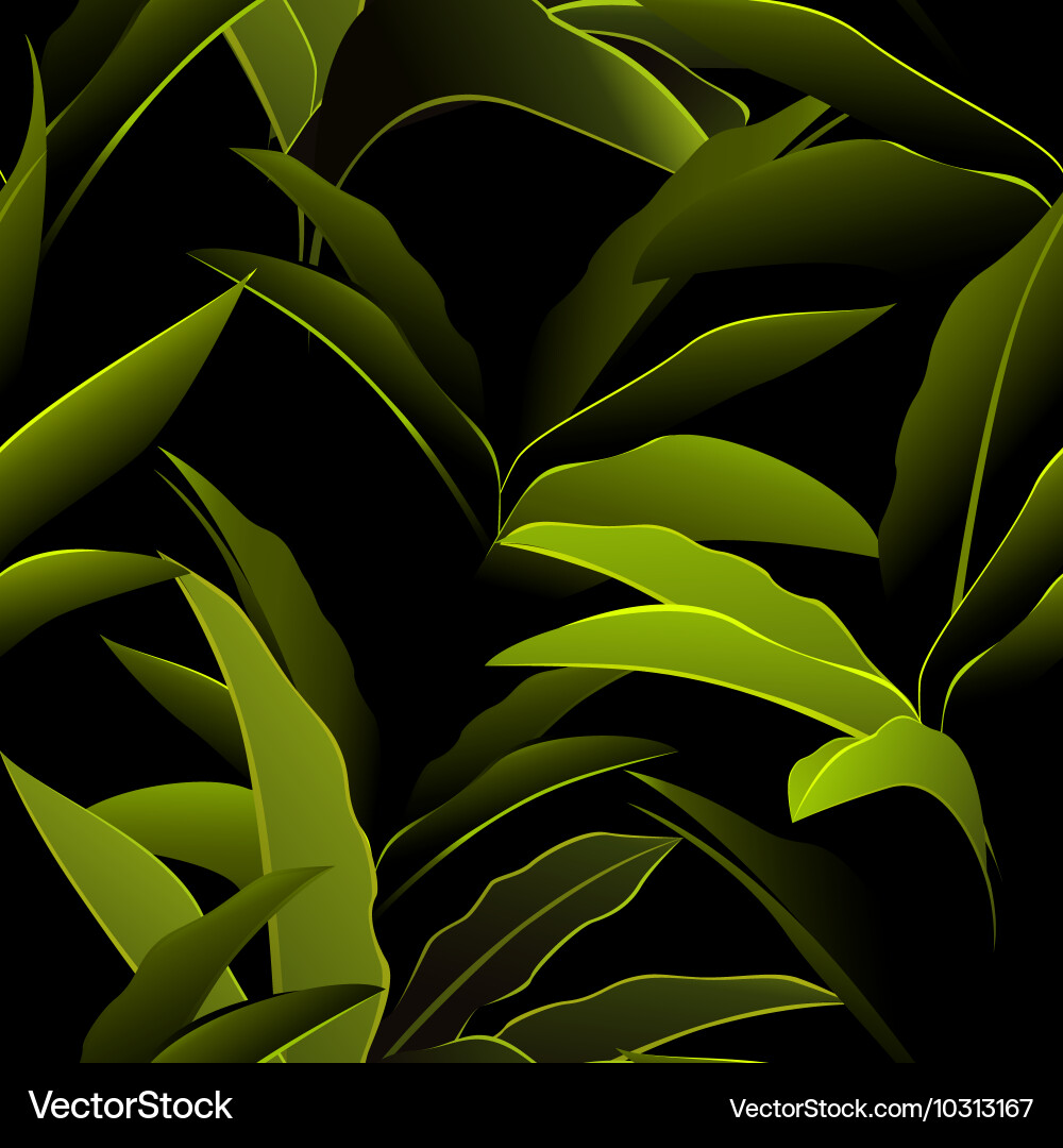Tropical leaves seamless pattern Royalty Free Vector Image