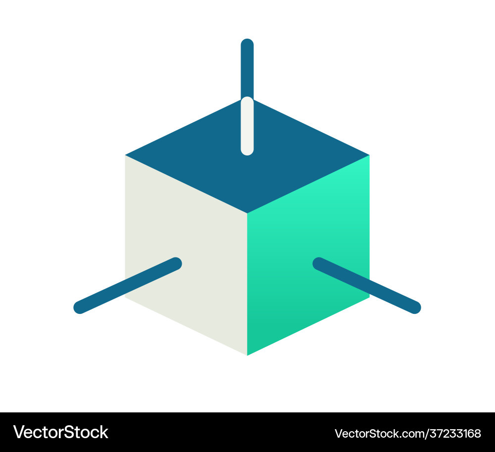 3d modeling dimension single isolated icon 3d modeling dimension single isolated icon vector image